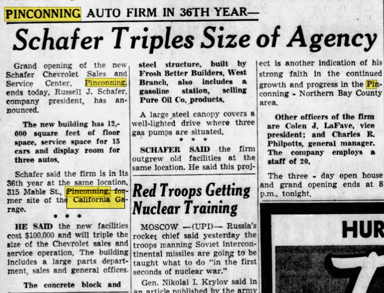 California Inn - Jan 12 1964 Article